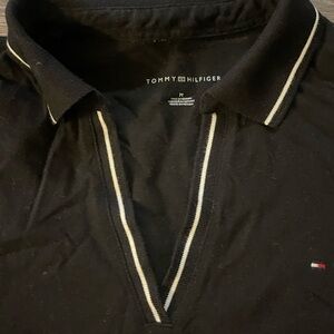 Tommy Hilfiger Black Polo with Logo Accent